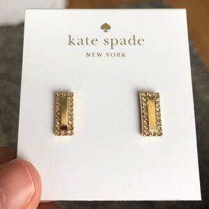 Kate Spade gold stud earrings: brand new.